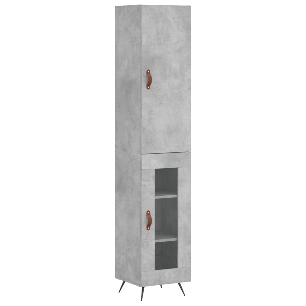 Buffet haut Gris béton 34,5x34x180 cm Bois d'ingénierie - XIOS