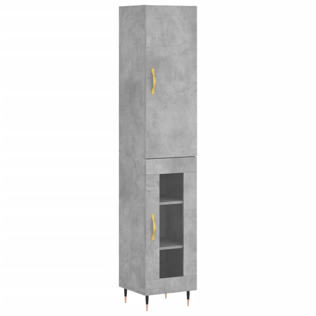Buffet haut Gris béton 34,5x34x180 cm Bois d'ingénierie - XIOS