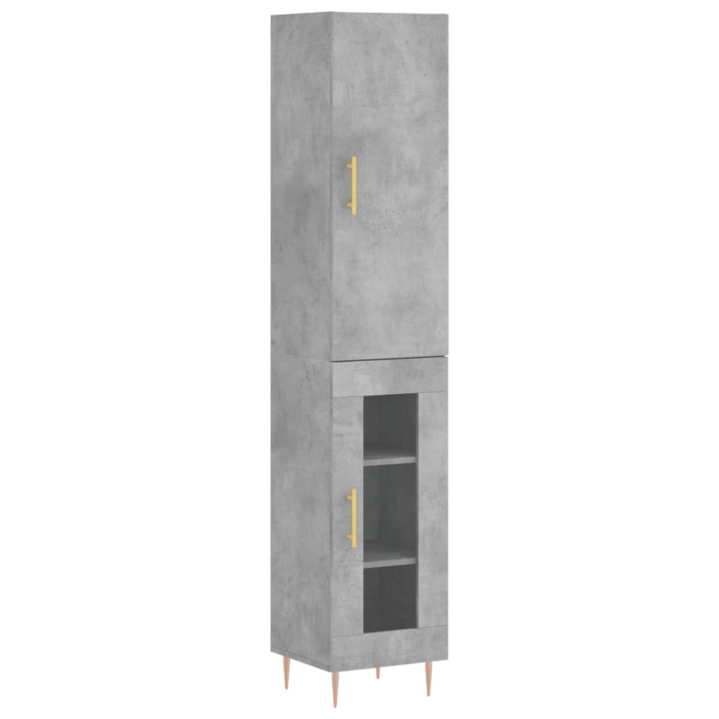 Buffet haut Gris béton 34,5x34x180 cm Bois d'ingénierie - XIOS