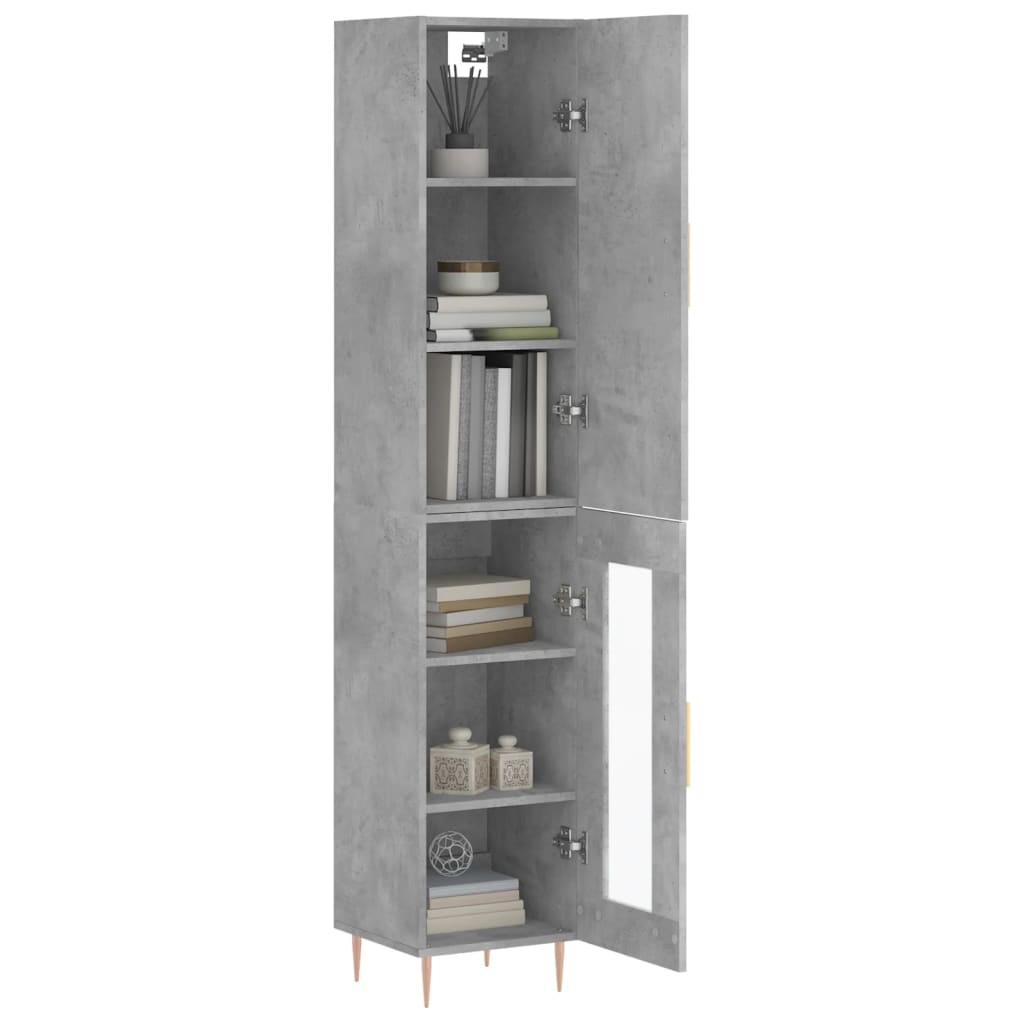 Buffet haut Gris béton 34,5x34x180 cm Bois d'ingénierie - XIOS