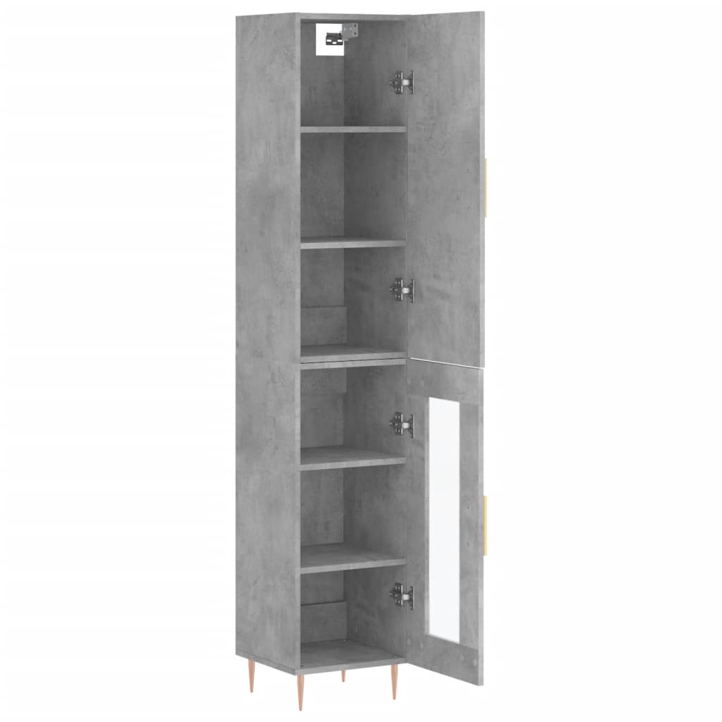 Buffet haut Gris béton 34,5x34x180 cm Bois d'ingénierie - XIOS