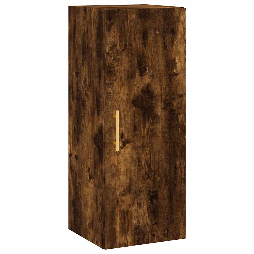 Buffet haut Chêne fumé 34,5x34x180 cm Bois d'ingénierie - XIOS