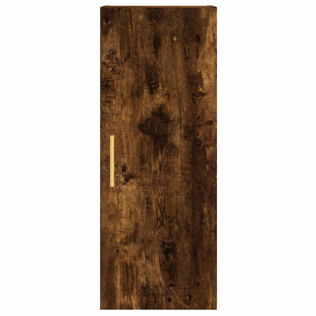 Buffet haut Chêne fumé 34,5x34x180 cm Bois d'ingénierie - XIOS