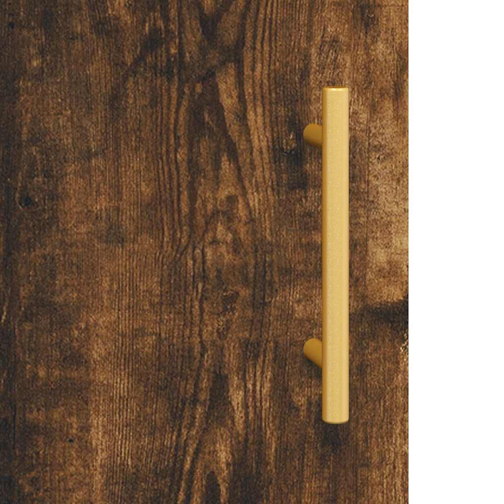 Buffet haut Chêne fumé 34,5x34x180 cm Bois d'ingénierie - XIOS