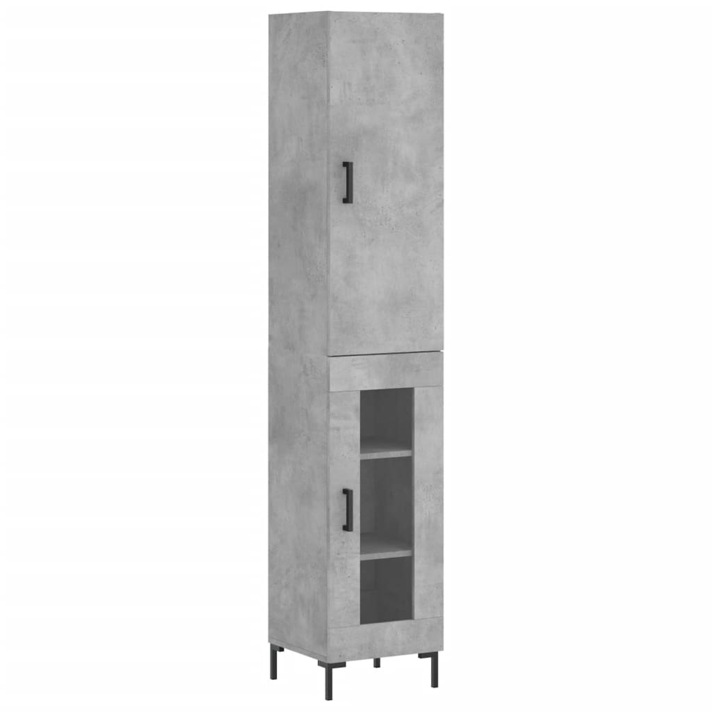 Buffet haut Gris béton 34,5x34x180 cm Bois d'ingénierie - XIOS