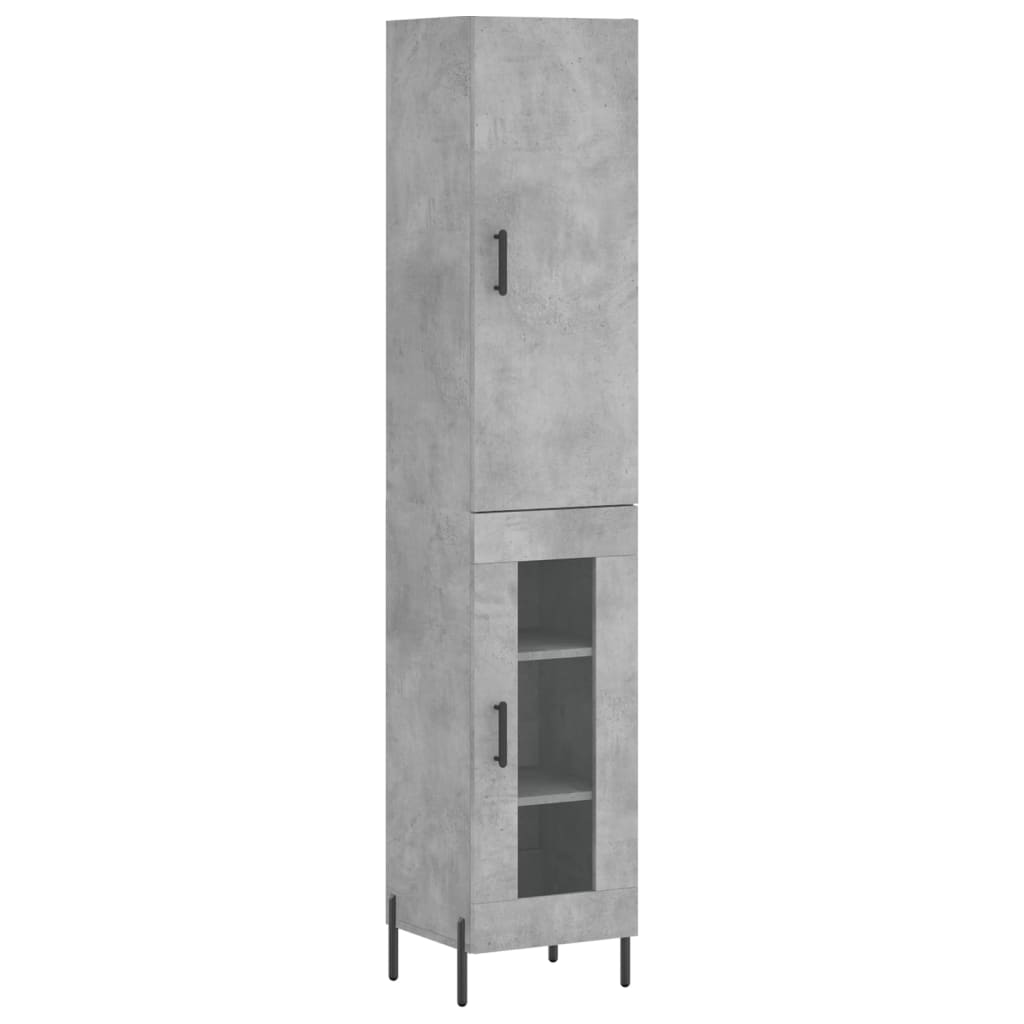 Buffet haut Gris béton 34,5x34x180 cm Bois d'ingénierie - XIOS