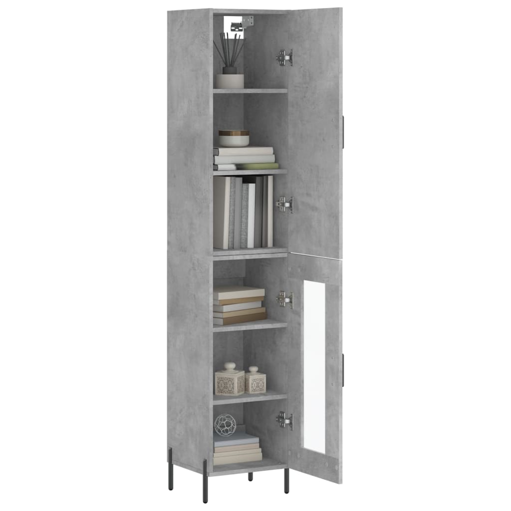 Buffet haut Gris béton 34,5x34x180 cm Bois d'ingénierie - XIOS