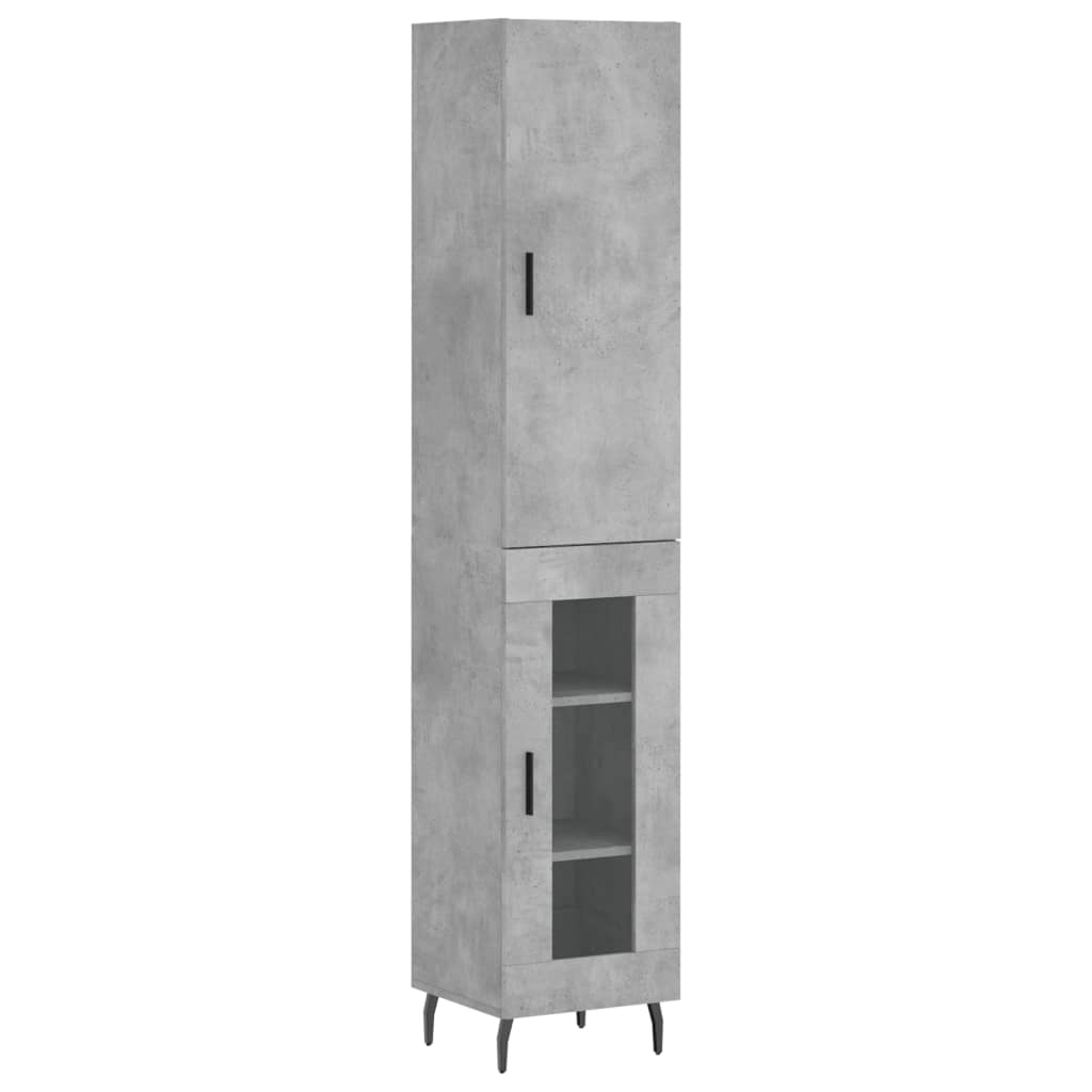 Buffet haut Gris béton 34,5x34x180 cm Bois d'ingénierie - XIOS