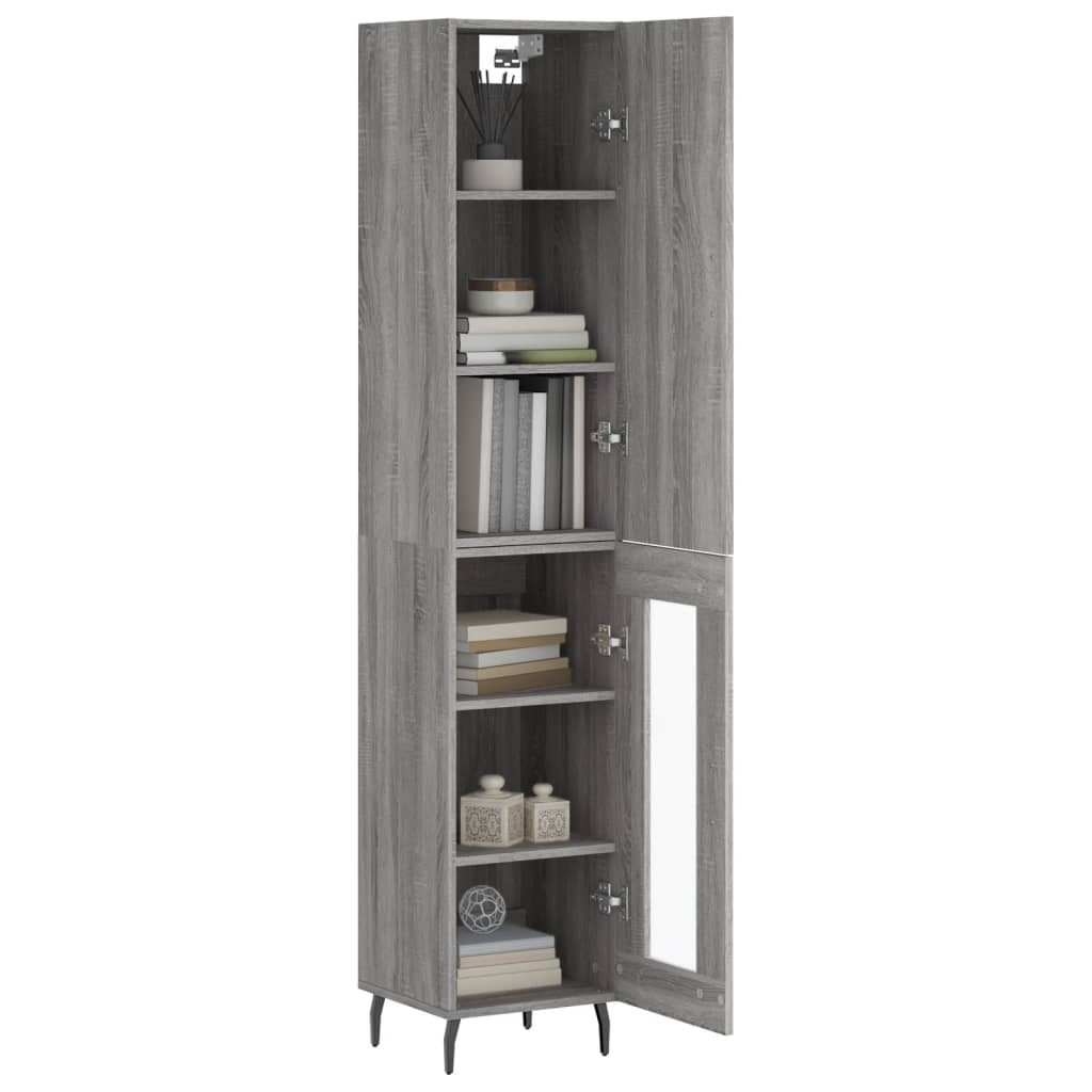 Buffet haut Sonoma gris 34,5x34x180 cm Bois d'ingénierie - XIOS