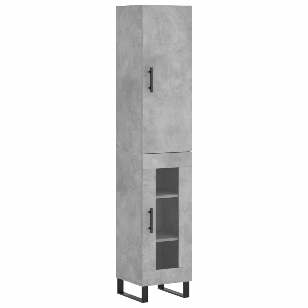Buffet haut Gris béton 34,5x34x180 cm Bois d'ingénierie - XIOS