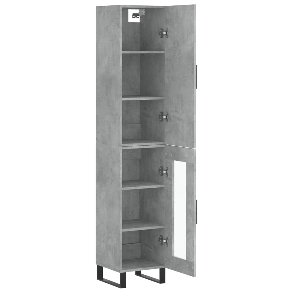 Buffet haut Gris béton 34,5x34x180 cm Bois d'ingénierie - XIOS