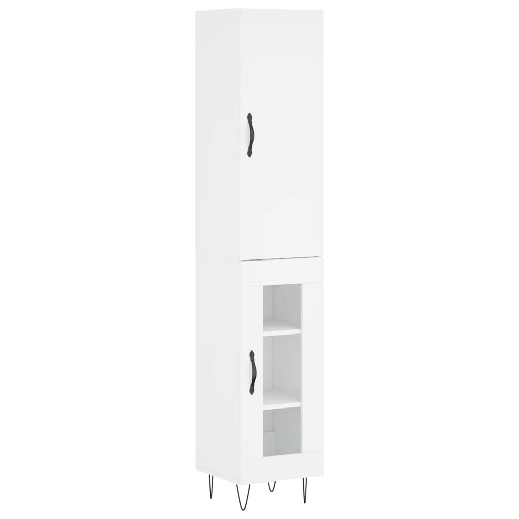 Buffet haut Blanc 34,5x34x180 cm Bois d'ingénierie - XIOS