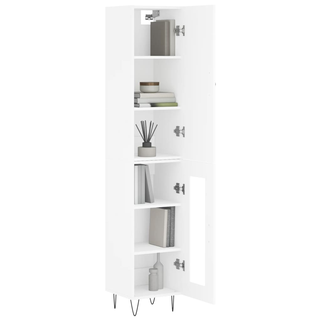 Buffet haut Blanc 34,5x34x180 cm Bois d'ingénierie - XIOS