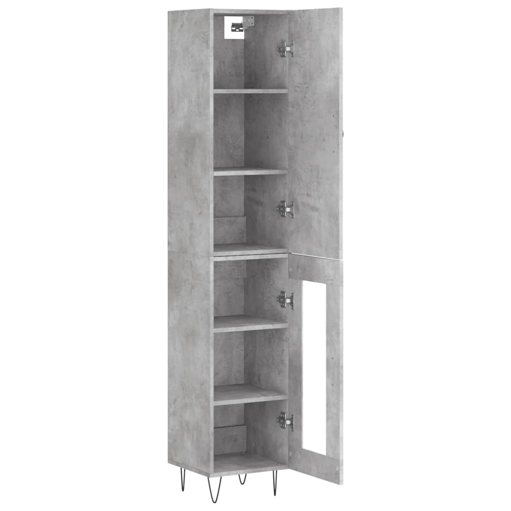 Buffet haut Gris béton 34,5x34x180 cm Bois d'ingénierie - XIOS