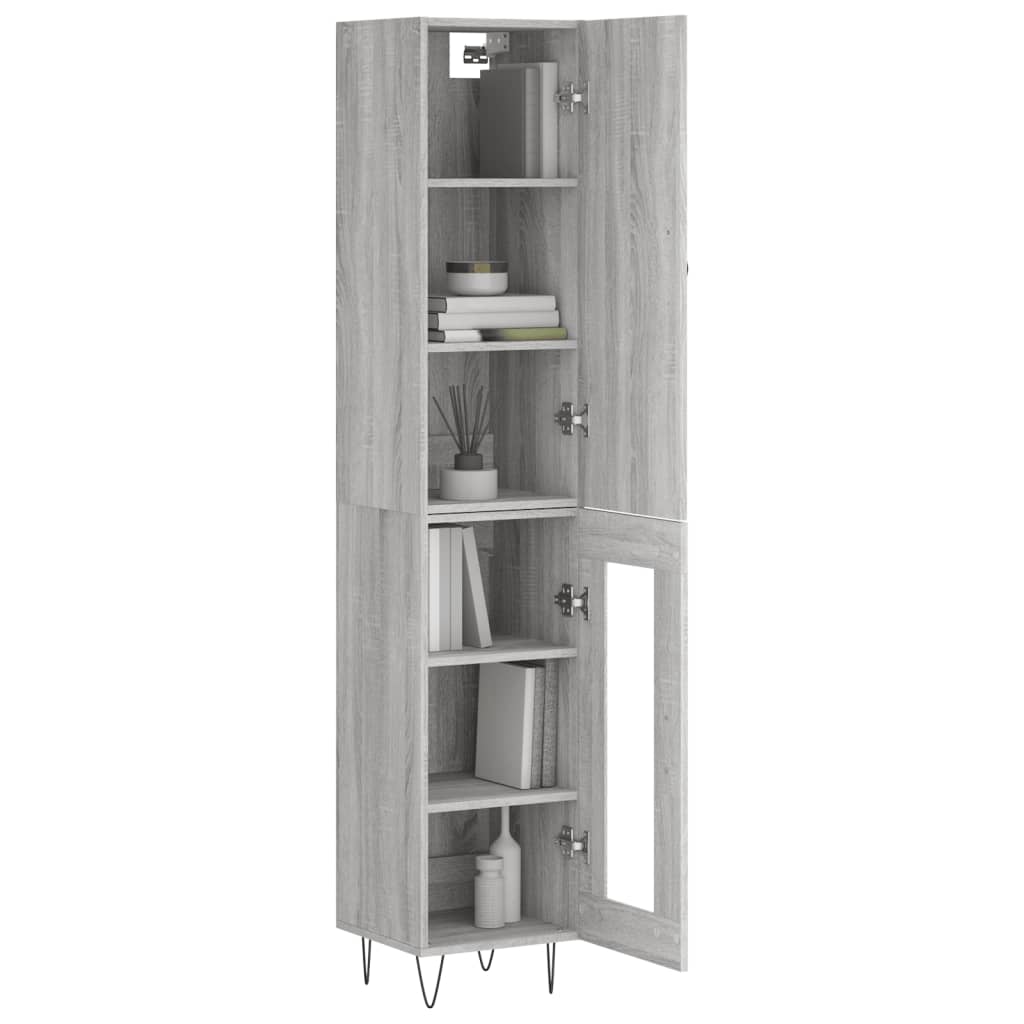 Buffet haut Sonoma gris 34,5x34x180 cm Bois d'ingénierie - XIOS