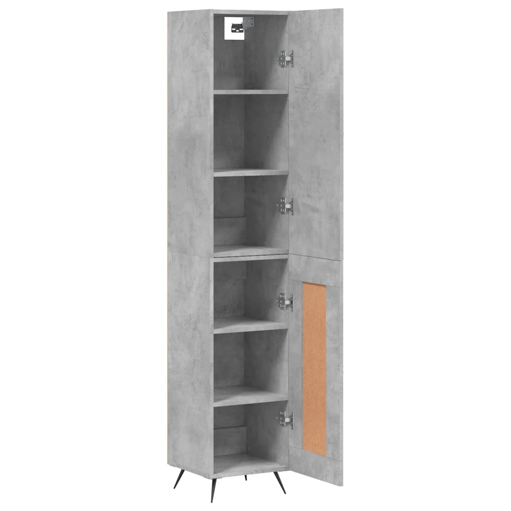 Buffet haut Gris béton 34,5x34x180 cm Bois d'ingénierie - XIOS