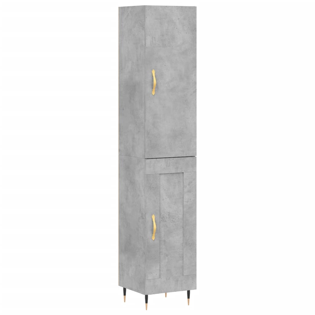 Buffet haut Gris béton 34,5x34x180 cm Bois d'ingénierie - XIOS