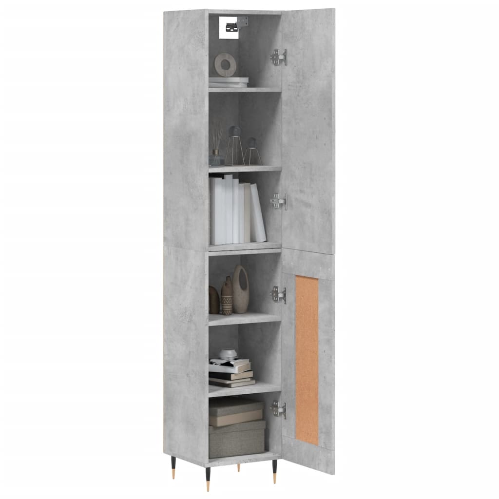 Buffet haut Gris béton 34,5x34x180 cm Bois d'ingénierie - XIOS