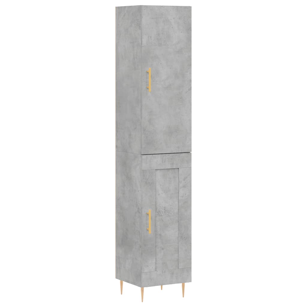 Buffet haut Gris béton 34,5x34x180 cm Bois d'ingénierie - XIOS
