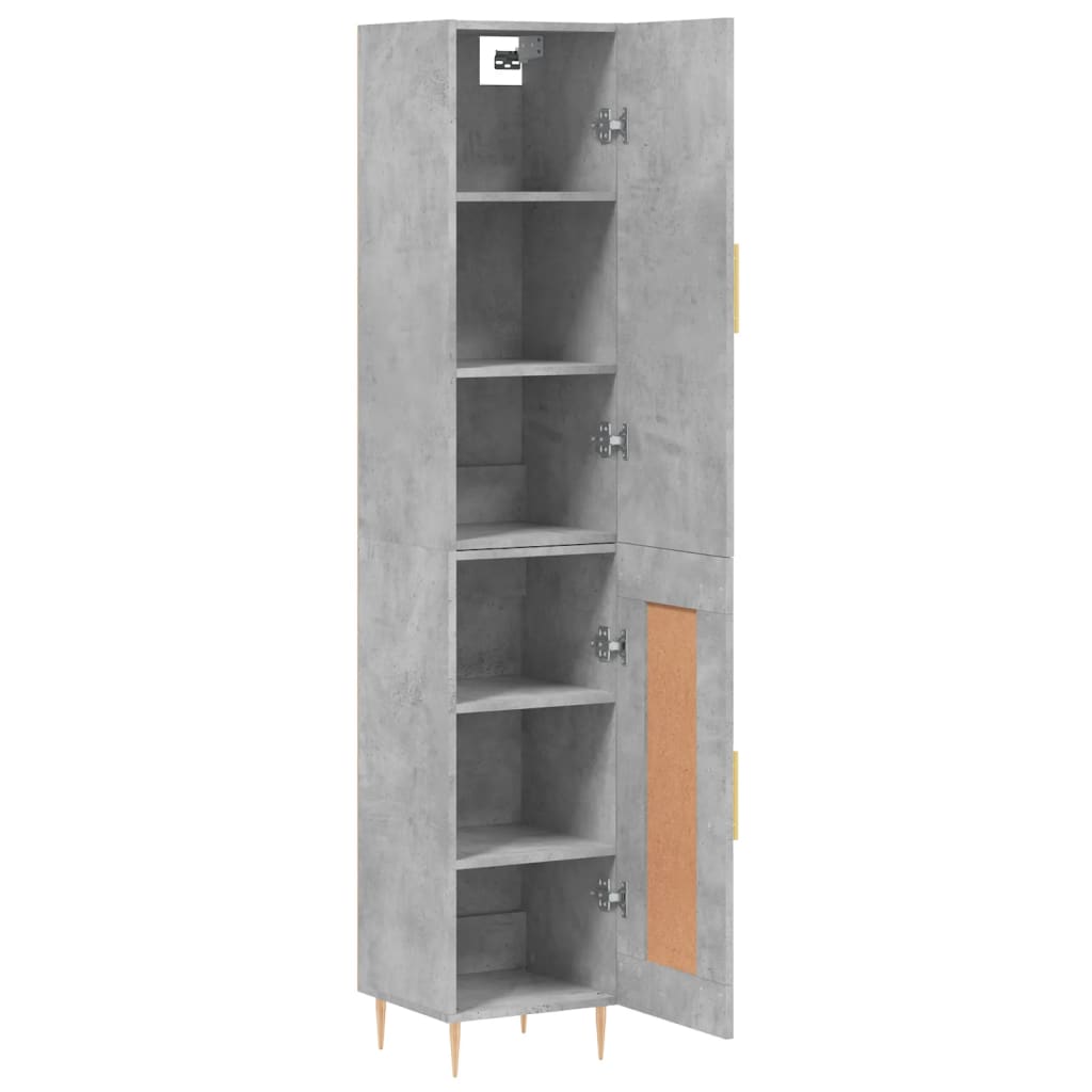 Buffet haut Gris béton 34,5x34x180 cm Bois d'ingénierie - XIOS