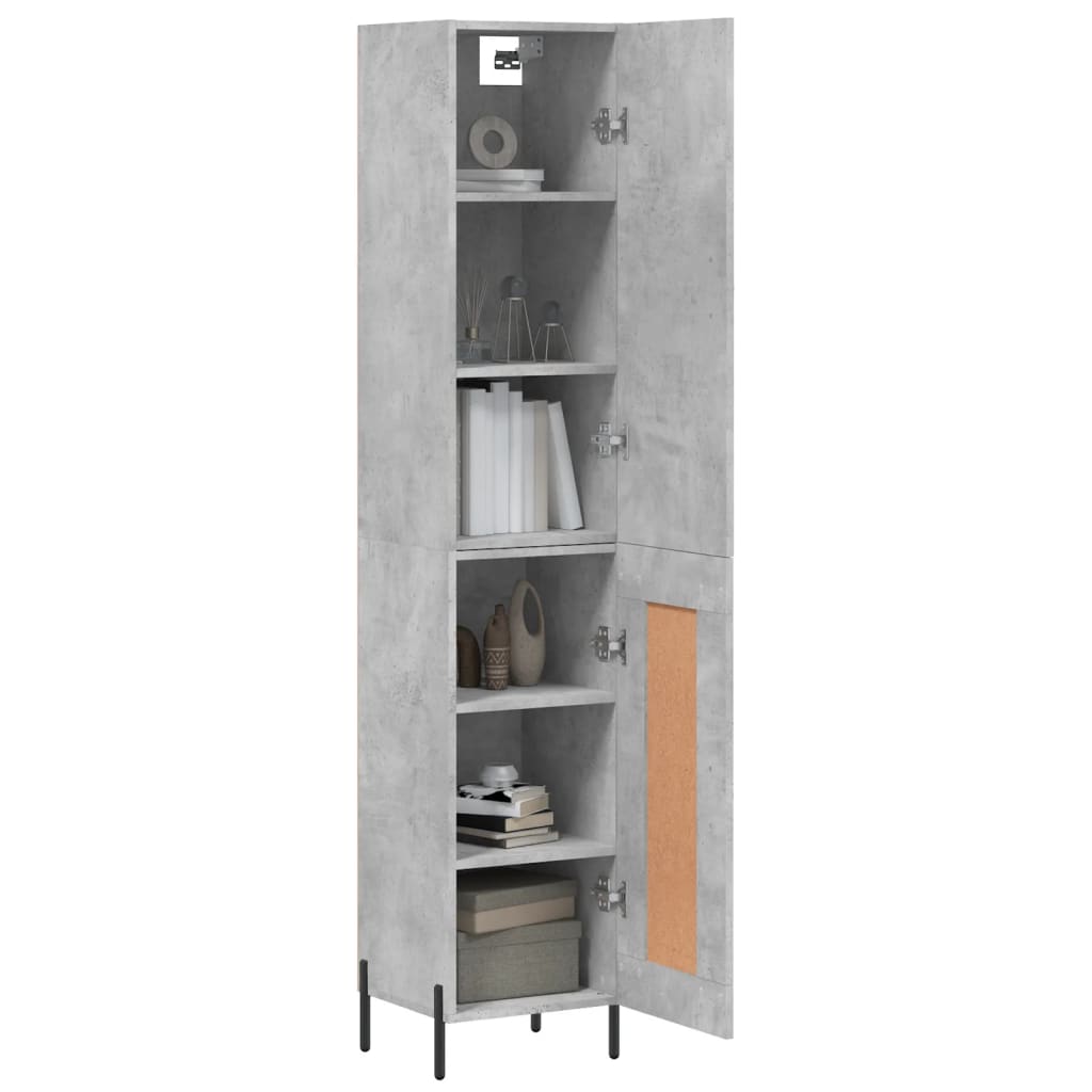 Buffet haut Gris béton 34,5x34x180 cm Bois d'ingénierie - XIOS