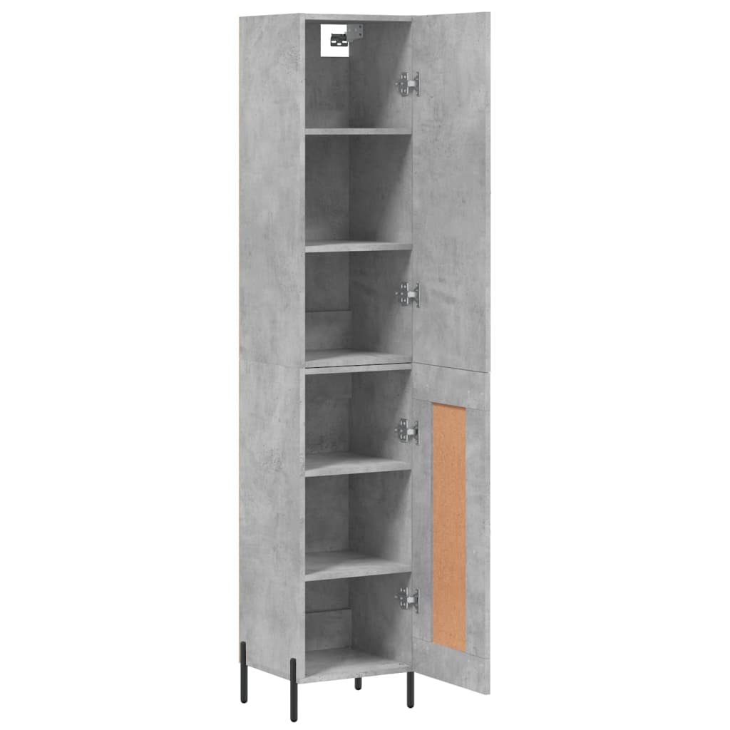 Buffet haut Gris béton 34,5x34x180 cm Bois d'ingénierie - XIOS