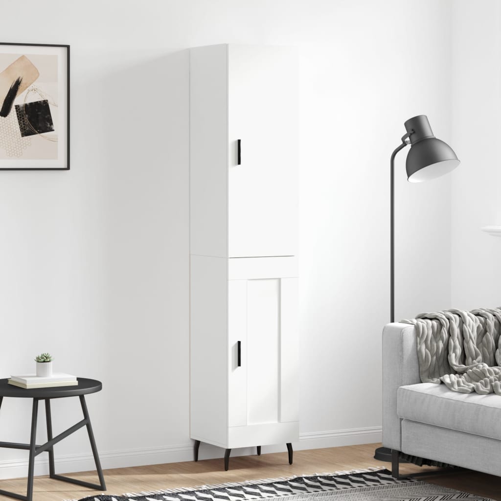 Buffet haut Blanc 34,5x34x180 cm Bois d'ingénierie - XIOS