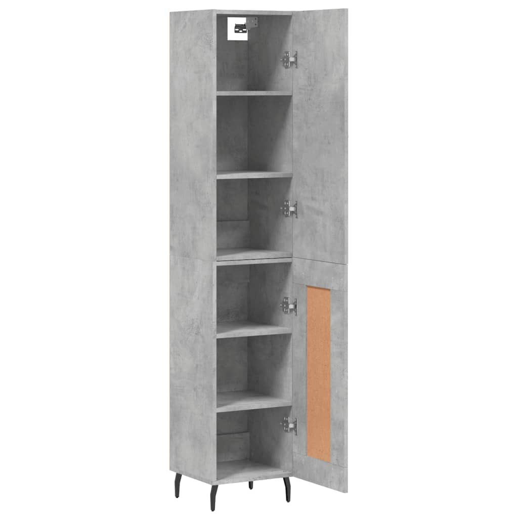 Buffet haut Gris béton 34,5x34x180 cm Bois d'ingénierie - XIOS