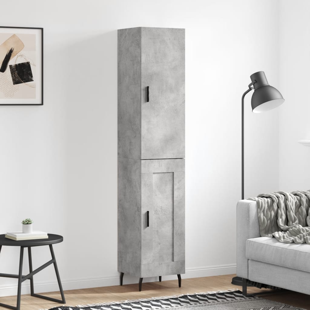 Buffet haut Gris béton 34,5x34x180 cm Bois d'ingénierie - XIOS
