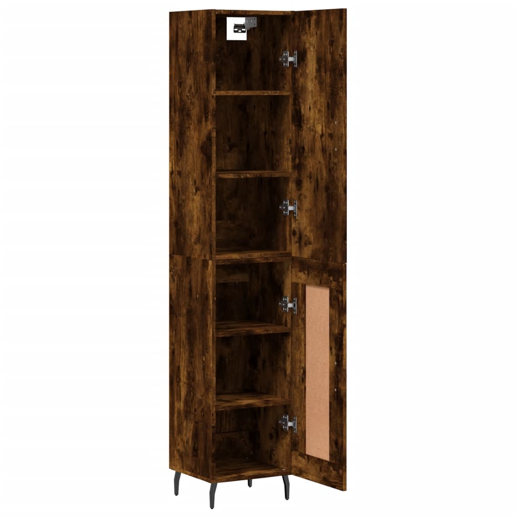 Buffet haut Chêne fumé 34,5x34x180 cm Bois d'ingénierie - XIOS