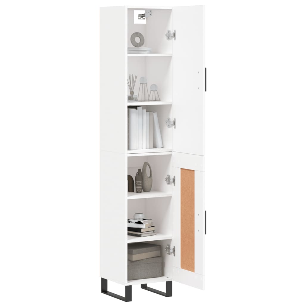 Buffet haut Blanc 34,5x34x180 cm Bois d'ingénierie - XIOS