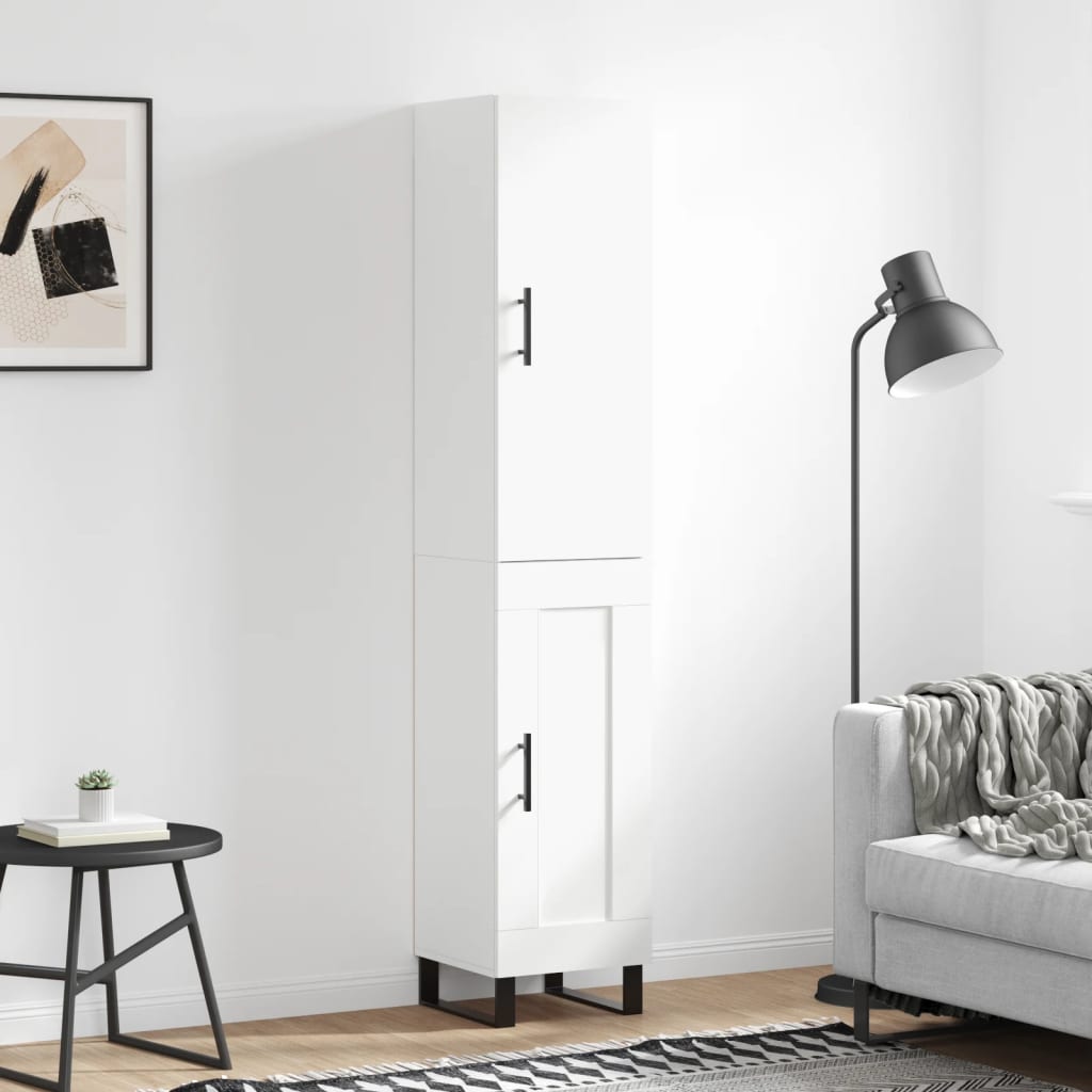 Buffet haut Blanc 34,5x34x180 cm Bois d'ingénierie - XIOS
