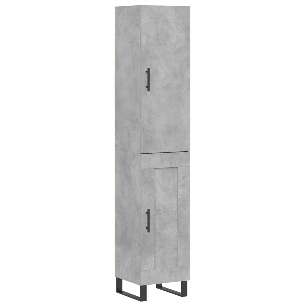 Buffet haut Gris béton 34,5x34x180 cm Bois d'ingénierie - XIOS