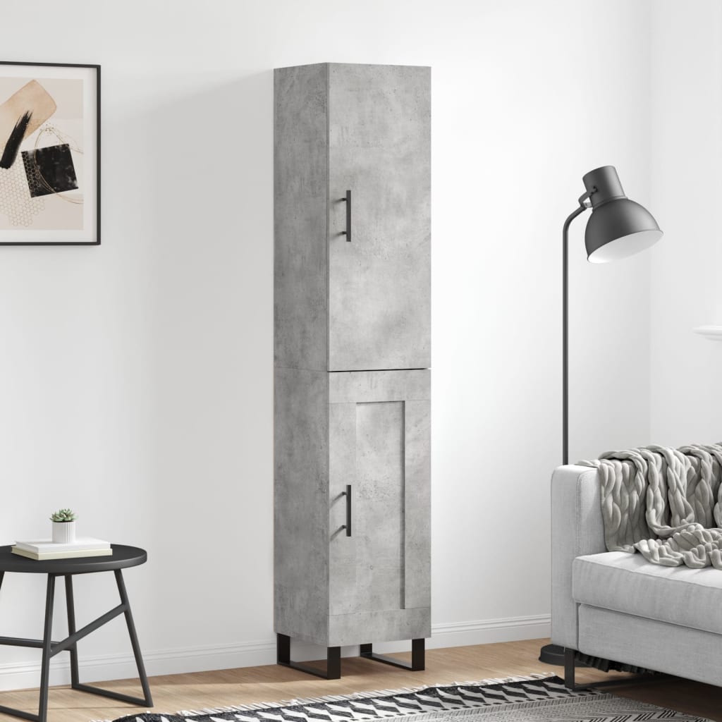 Buffet haut Gris béton 34,5x34x180 cm Bois d'ingénierie - XIOS