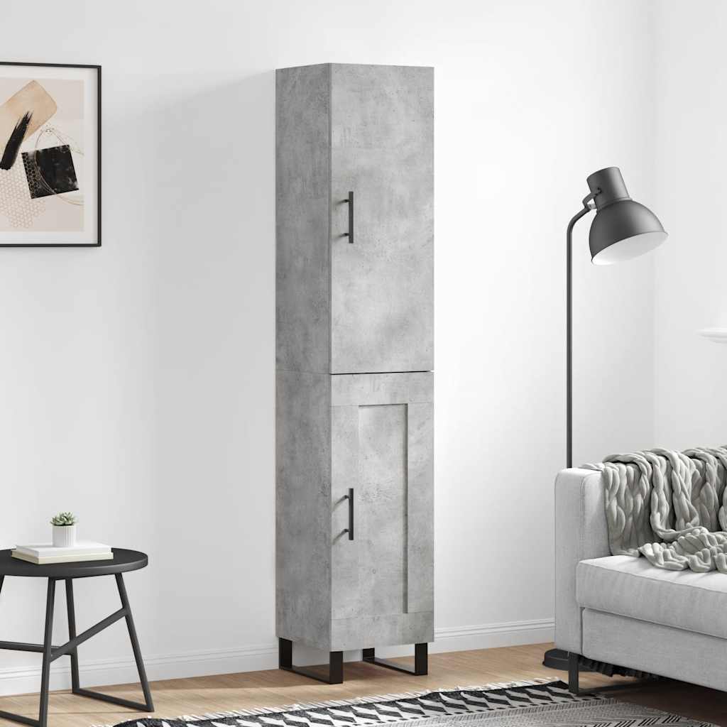 Buffet haut Gris béton 34,5x34x180 cm Bois d'ingénierie - XIOS