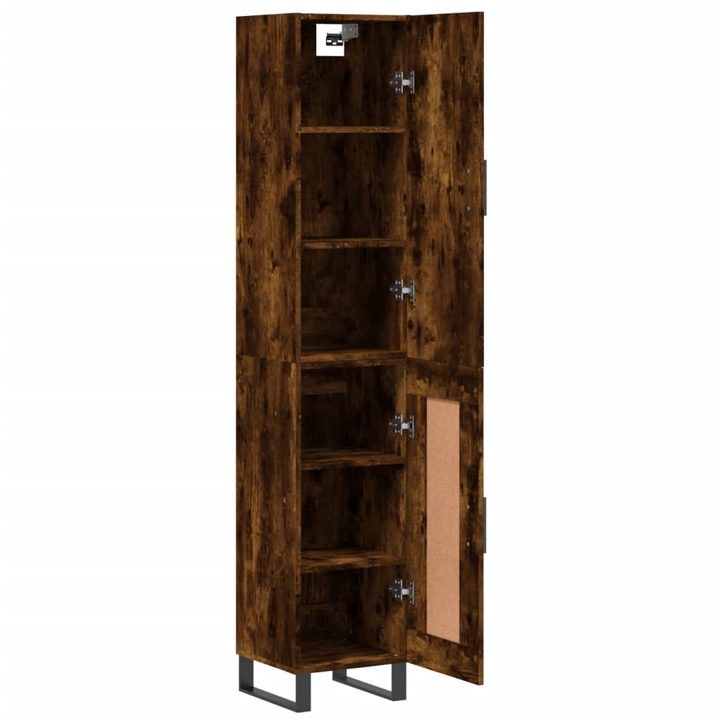 Buffet haut Chêne fumé 34,5x34x180 cm Bois d'ingénierie - XIOS