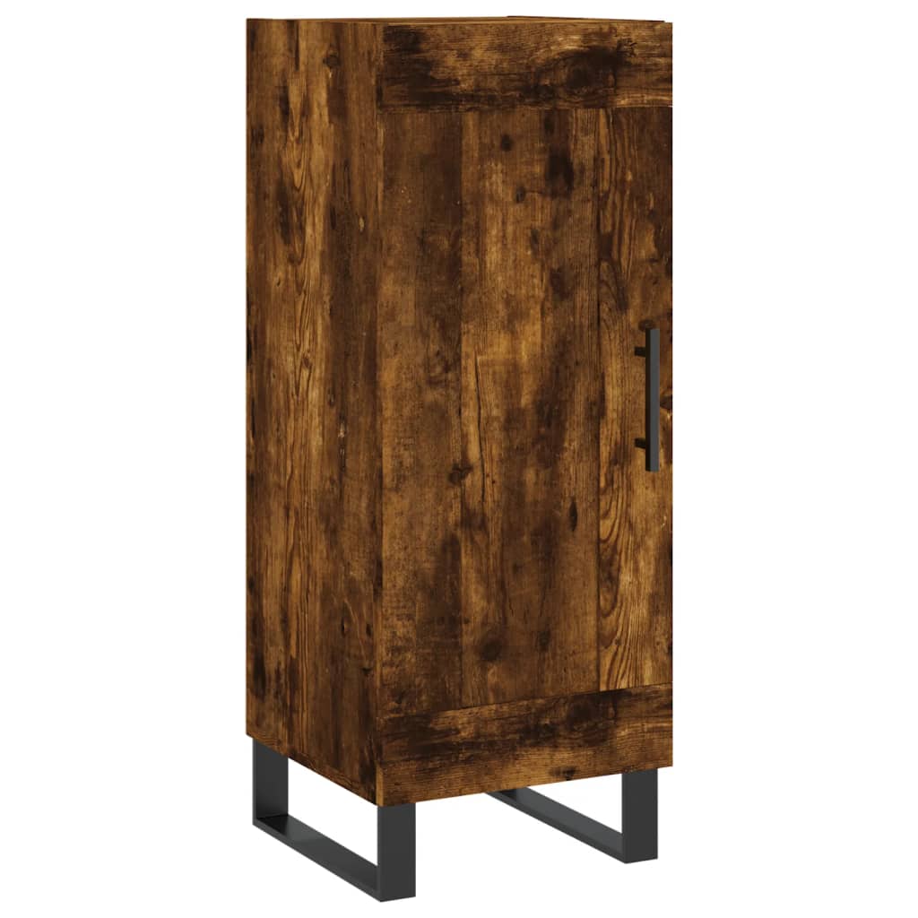 Buffet haut Chêne fumé 34,5x34x180 cm Bois d'ingénierie - XIOS