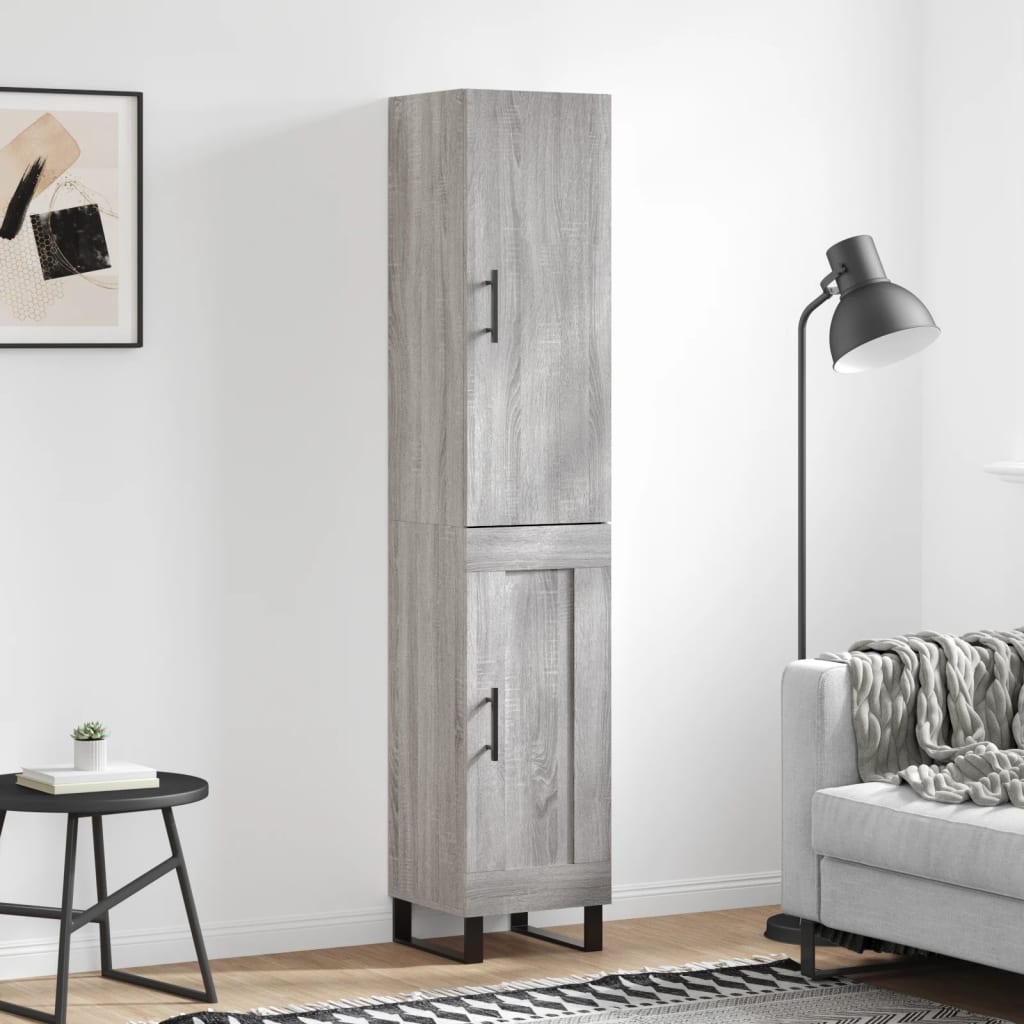 Buffet haut Sonoma gris 34,5x34x180 cm Bois d'ingénierie - XIOS