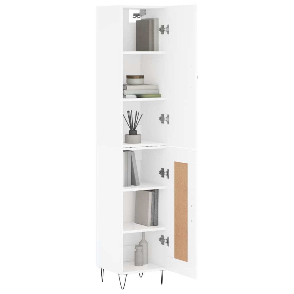 Buffet haut Blanc 34,5x34x180 cm Bois d'ingénierie - XIOS