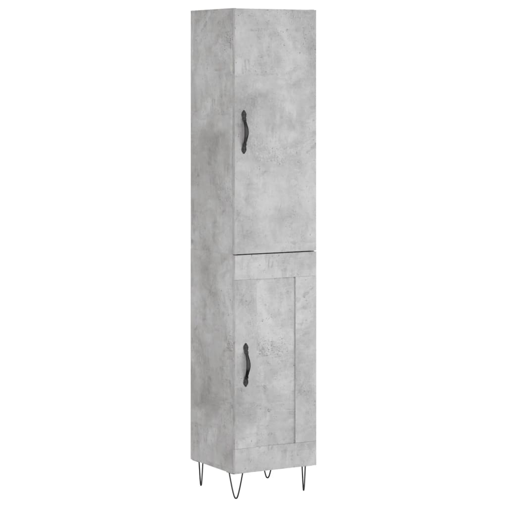 Buffet haut Gris béton 34,5x34x180 cm Bois d'ingénierie - XIOS
