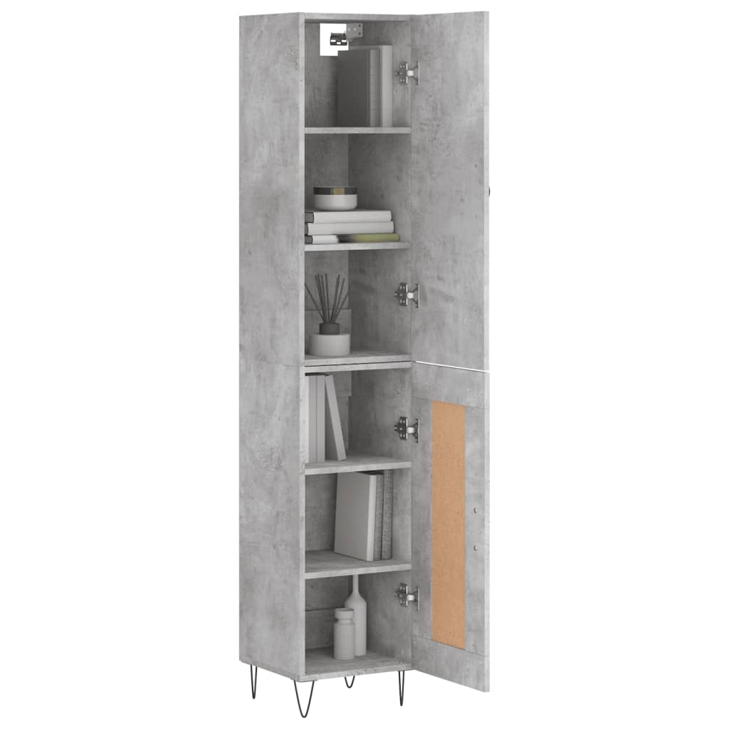 Buffet haut Gris béton 34,5x34x180 cm Bois d'ingénierie - XIOS
