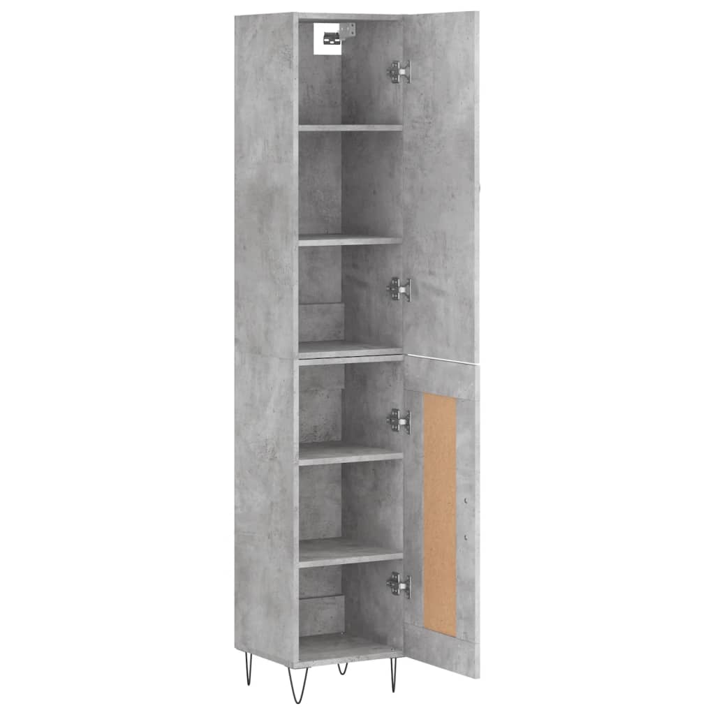 Buffet haut Gris béton 34,5x34x180 cm Bois d'ingénierie - XIOS