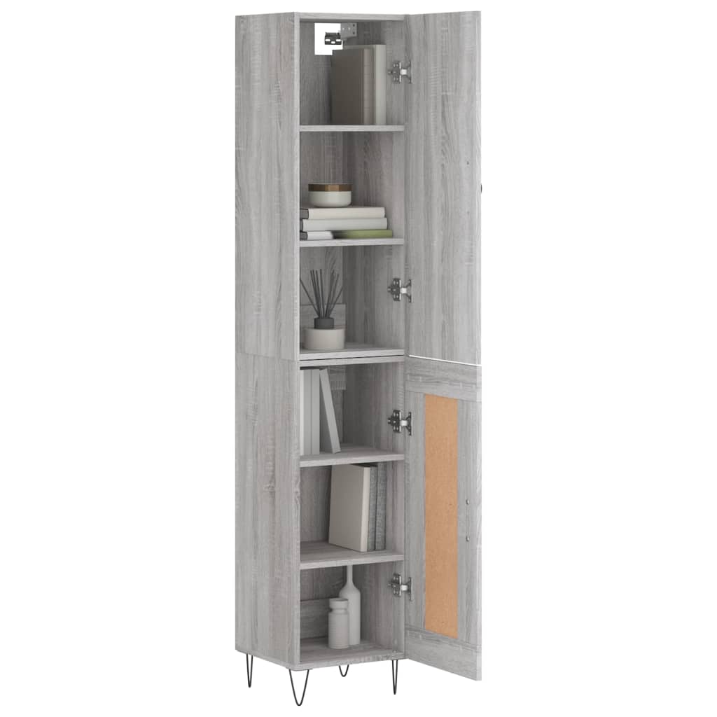 Buffet haut Sonoma gris 34,5x34x180 cm Bois d'ingénierie - XIOS