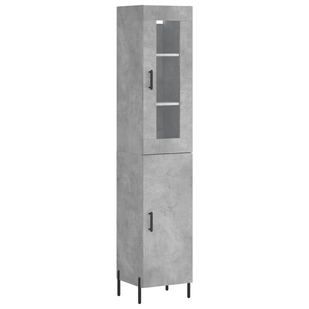 Buffet haut Gris béton 34,5x34x180 cm Bois d'ingénierie - XIOS