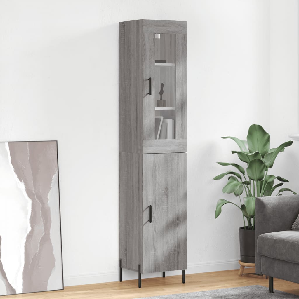 Buffet haut Sonoma gris 34,5x34x180 cm Bois d'ingénierie - XIOS