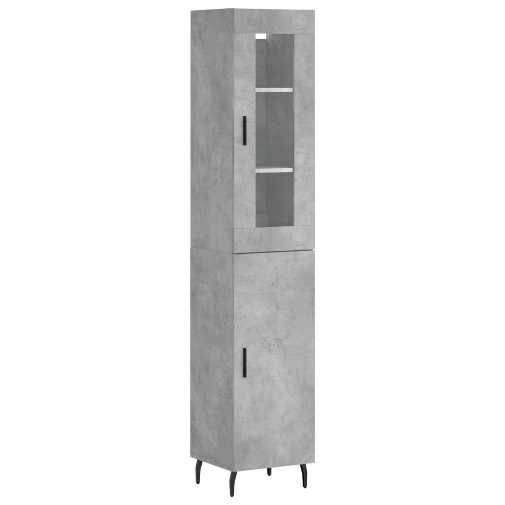 Buffet haut Gris béton 34,5x34x180 cm Bois d'ingénierie - XIOS