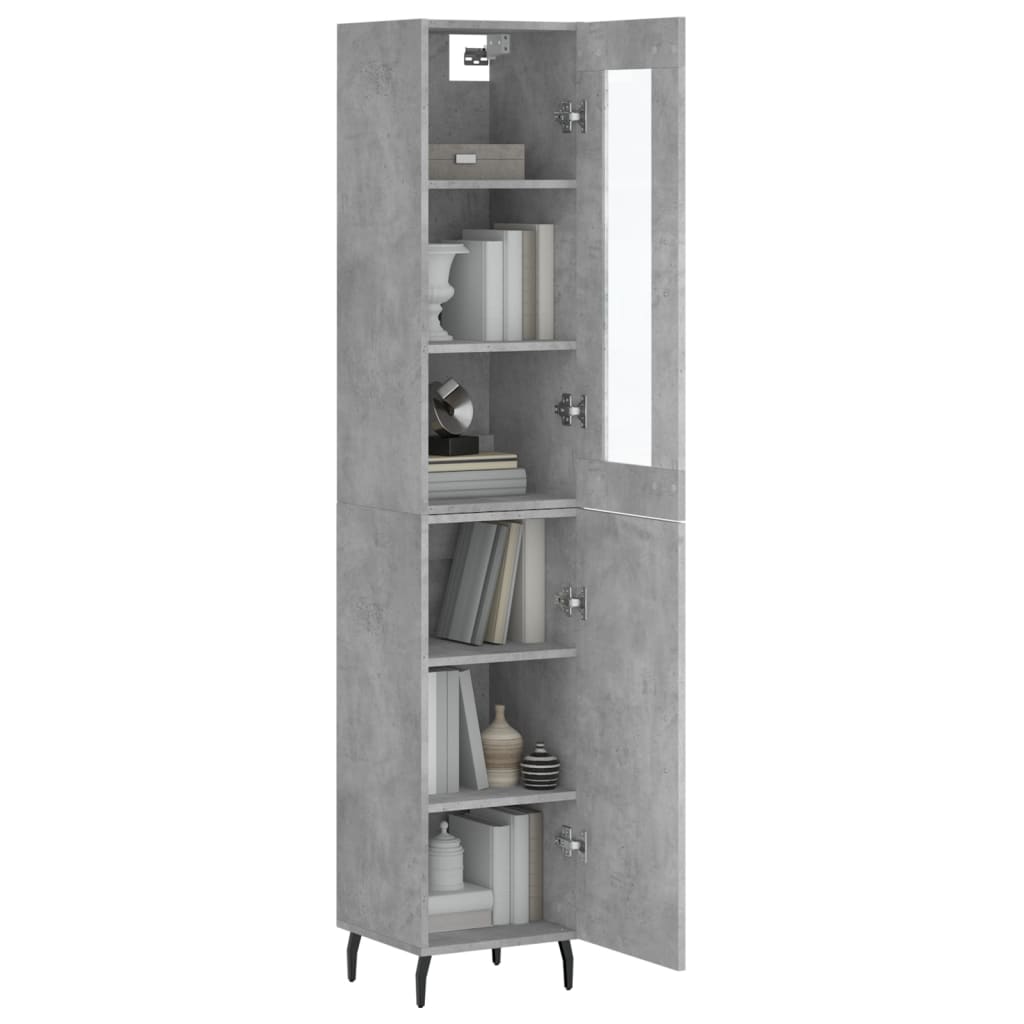 Buffet haut Gris béton 34,5x34x180 cm Bois d'ingénierie - XIOS