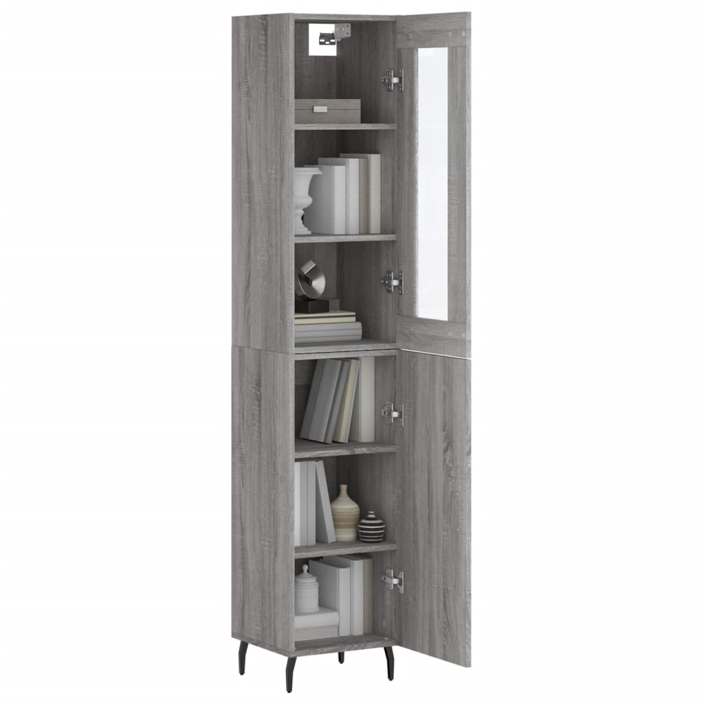 Buffet haut Sonoma gris 34,5x34x180 cm Bois d'ingénierie - XIOS
