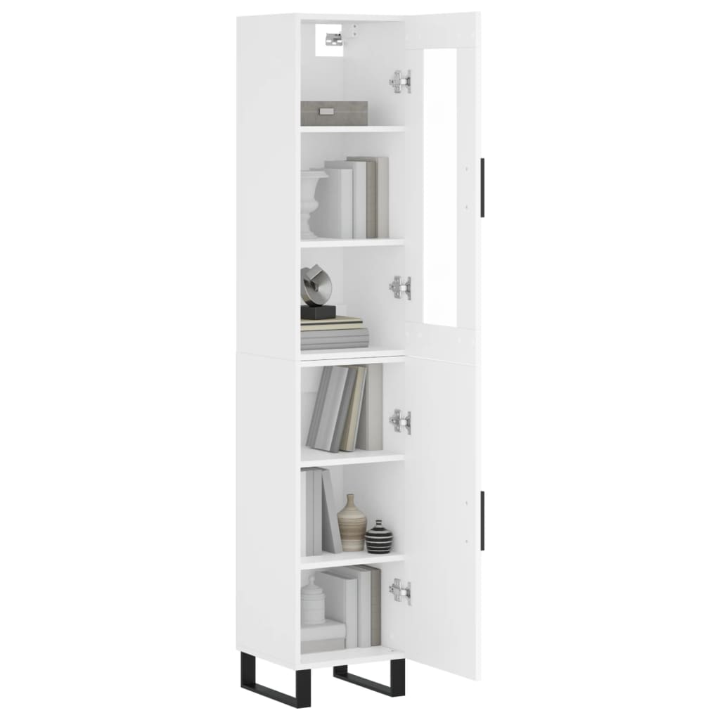 Buffet haut Blanc 34,5x34x180 cm Bois d'ingénierie - XIOS