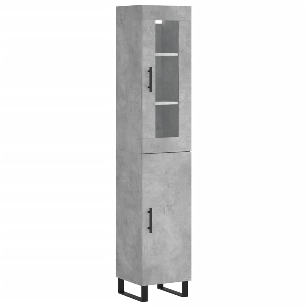 Buffet haut Gris béton 34,5x34x180 cm Bois d'ingénierie - XIOS